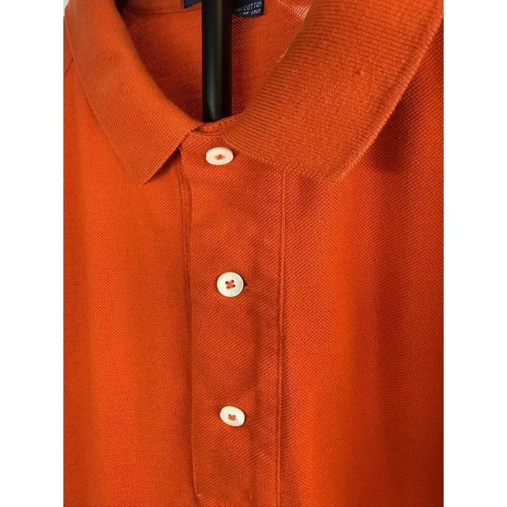 Polo Ralph Lauren Polo‎ Shirt Mens Large Orange Pique Short Sleeve Pony Logo